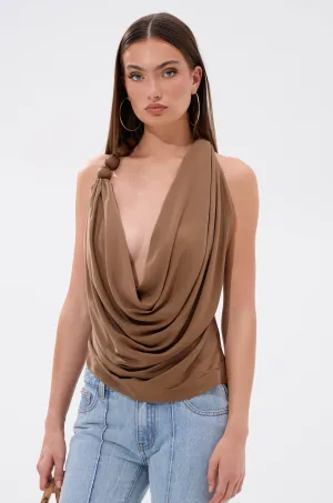 low precision applications LEXI SATIN COWL NECK BLOUSE