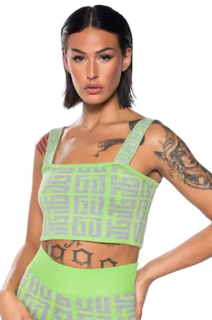 THERE SHE IS SLEEVELESS KNIT CROP TANK Easy Care Washing Cycle Mid - range