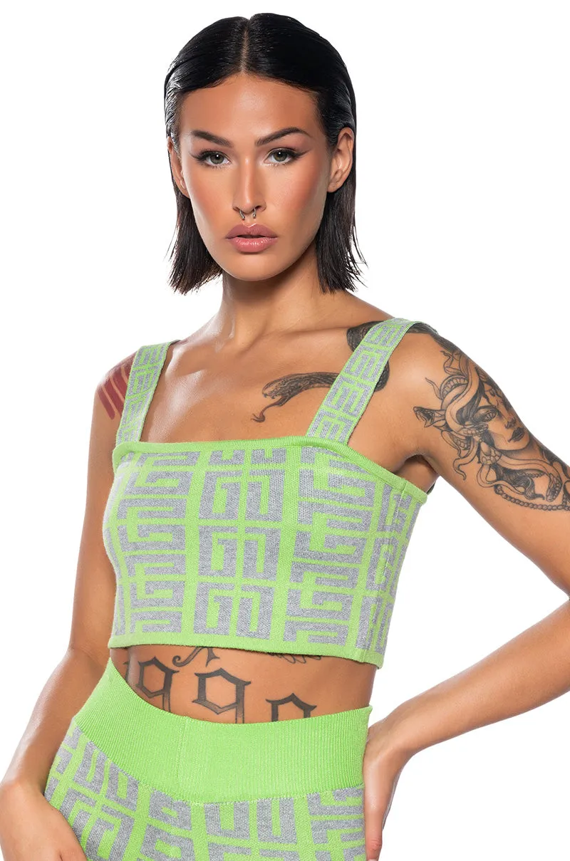 Next - generation THERE SHE IS SLEEVELESS KNIT CROP TANK