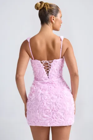 Eye Candy Timeless Fashion Wear Floral-Appliqu?? Corset Mini Dress in Lilac