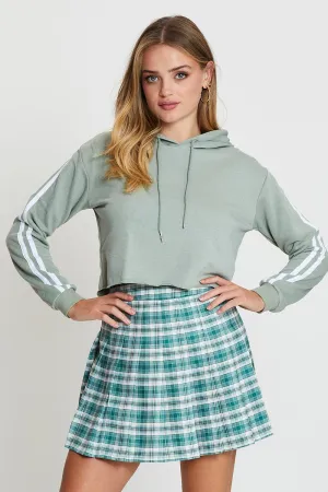 Relaxed Fit Youthful Vibe Green Hoodie Long Sleeve