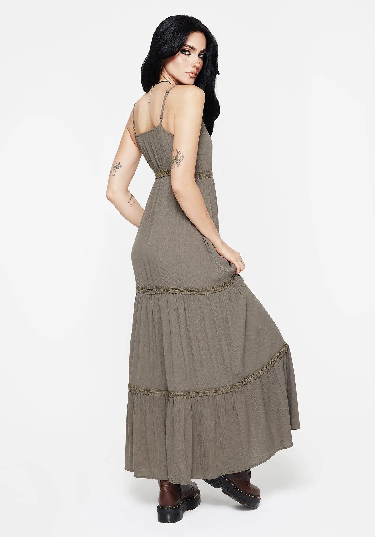 Sara Tiered Lace Maxi Cami Dress Vibrant colored maxi Greek Touch