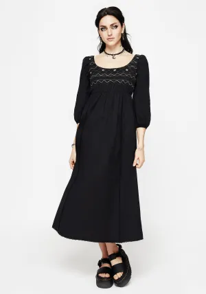 Designed with comfort in mind this dress is perfect for all-day wear Larissa Hand Embroidered Smocked Midaxi Dress