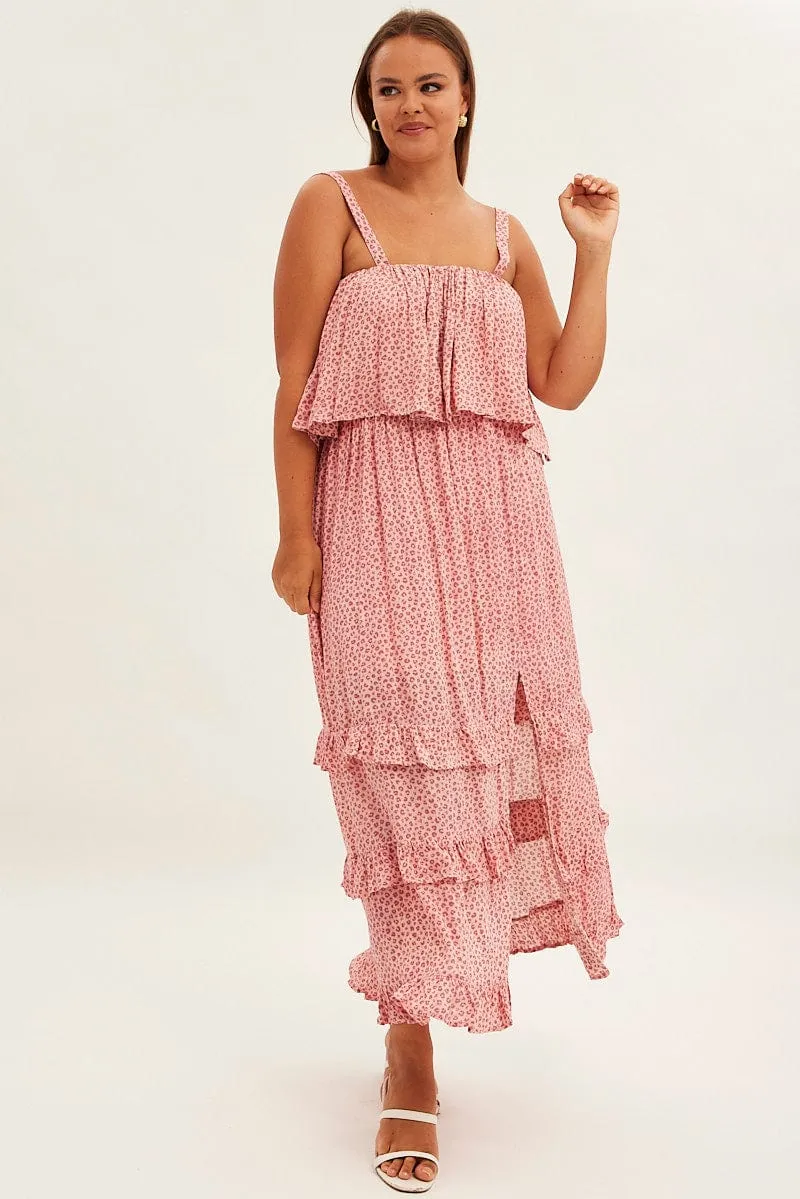 Red Ruffled Off Shoulder Maxi Dress Black Chic Poplin Smooth
