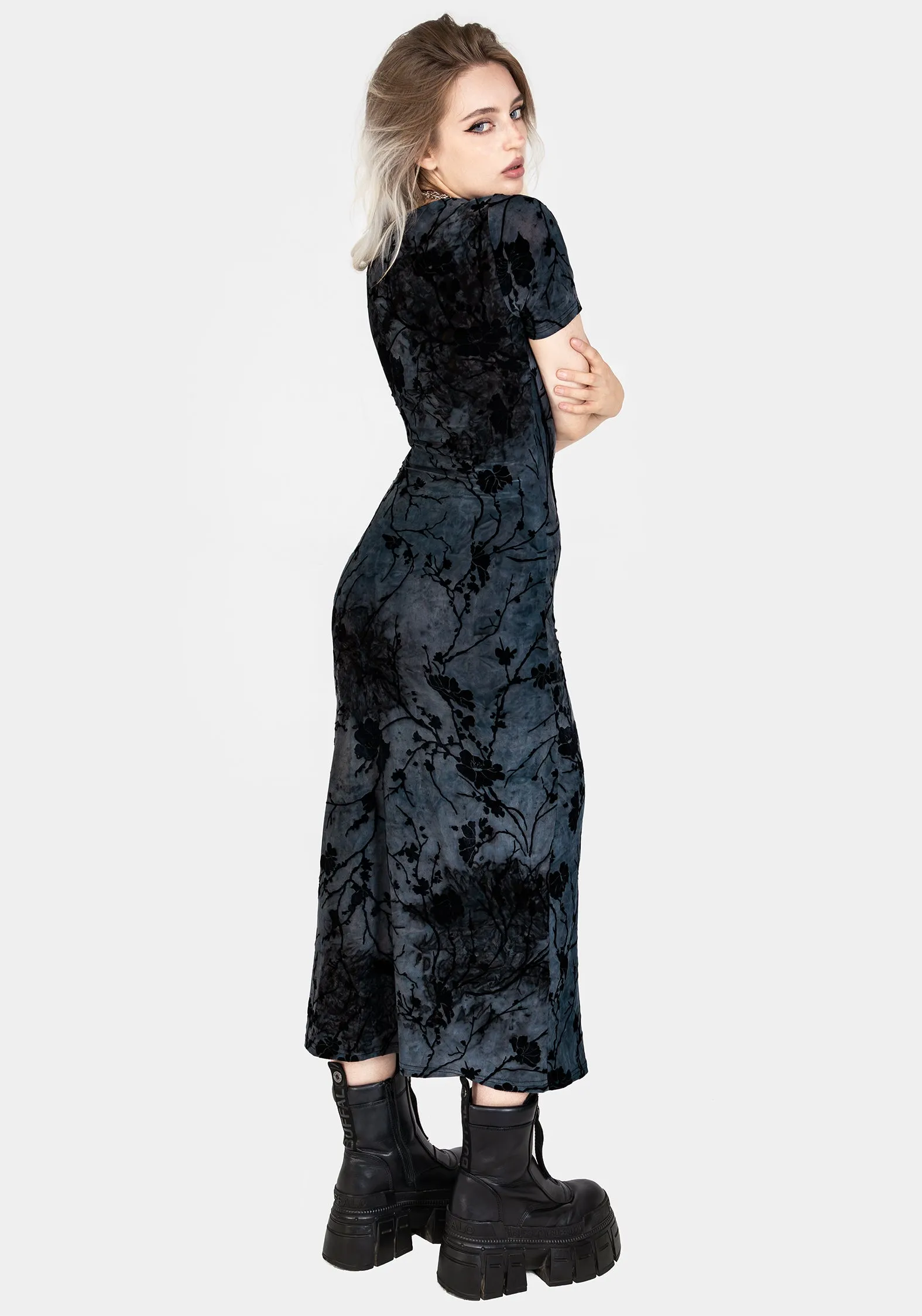 Stone Glow Twill Smooth Wytchelm Bodycon Midaxi Dress