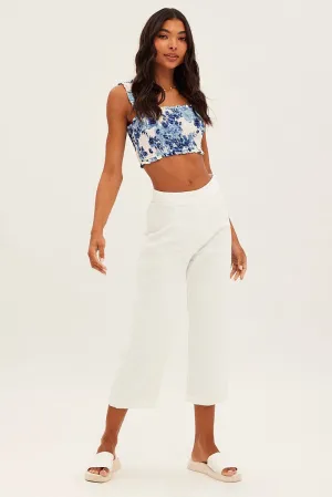 White Cropped Pant High Waisted Air Comfort Modern Style