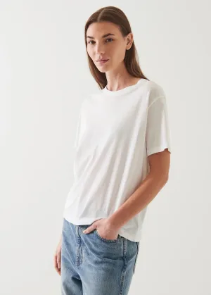 Boyfriend Fit Crew T-Shirt Yarn Dyed Fabric Standard Body Fit