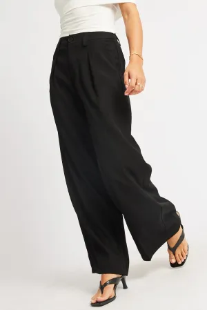 Non Tapered Leg AllDayComfort Black Wide Leg Pants High Rise
