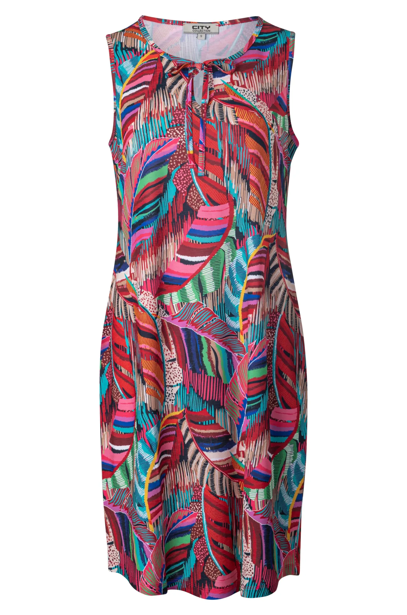 Fine Slinky Dress | MULTI FEATHERS | 7434A1 Trend Vibe