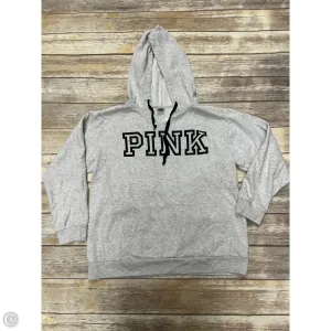 Gym Safe Sweatshirt Hoodie By Pink In Grey, Size: L