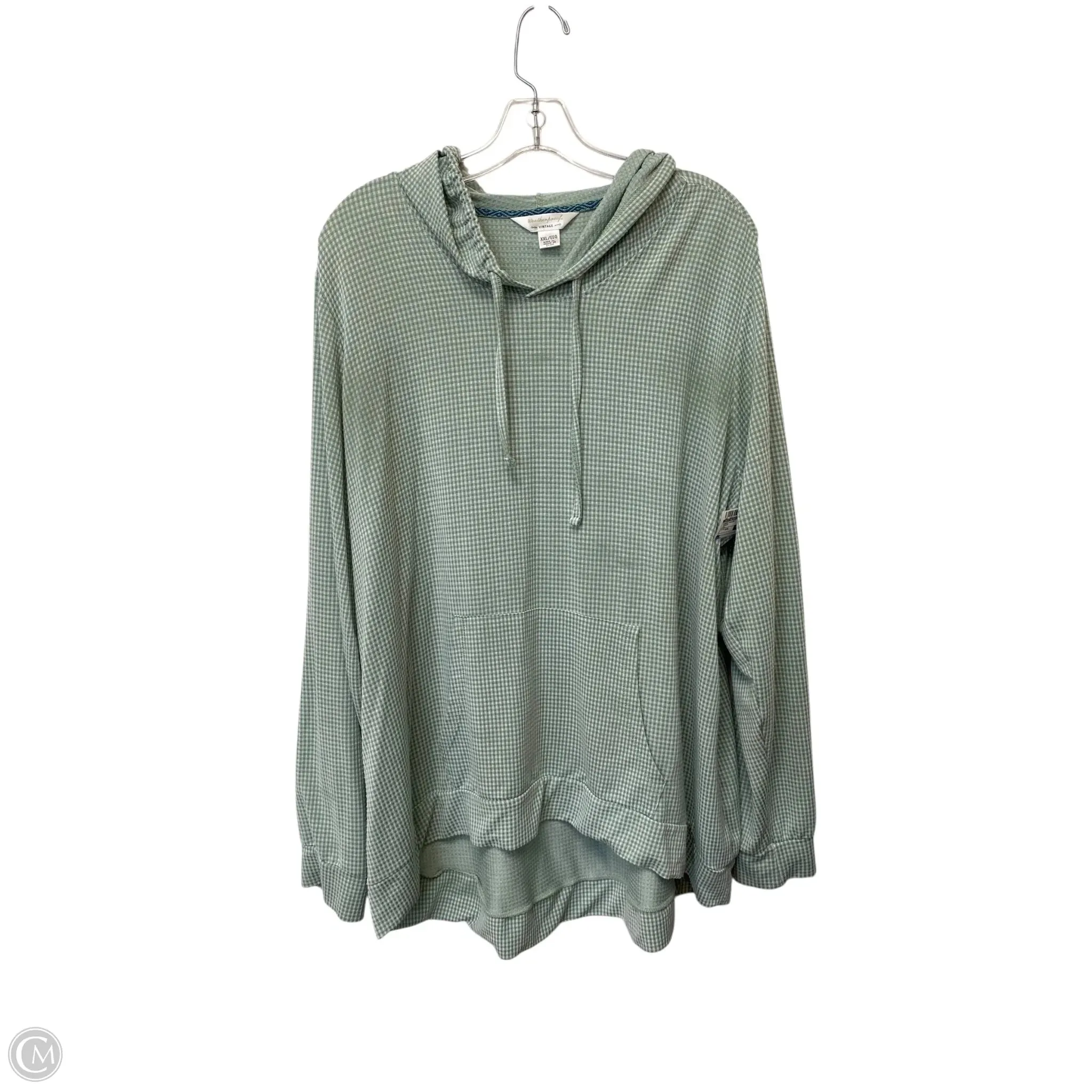 HighVisibility Trim Sweatshirt Hoodie By Weatherproof In Green, Size: Xxl