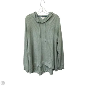 HighVisibility Trim Sweatshirt Hoodie By Weatherproof In Green, Size: Xxl