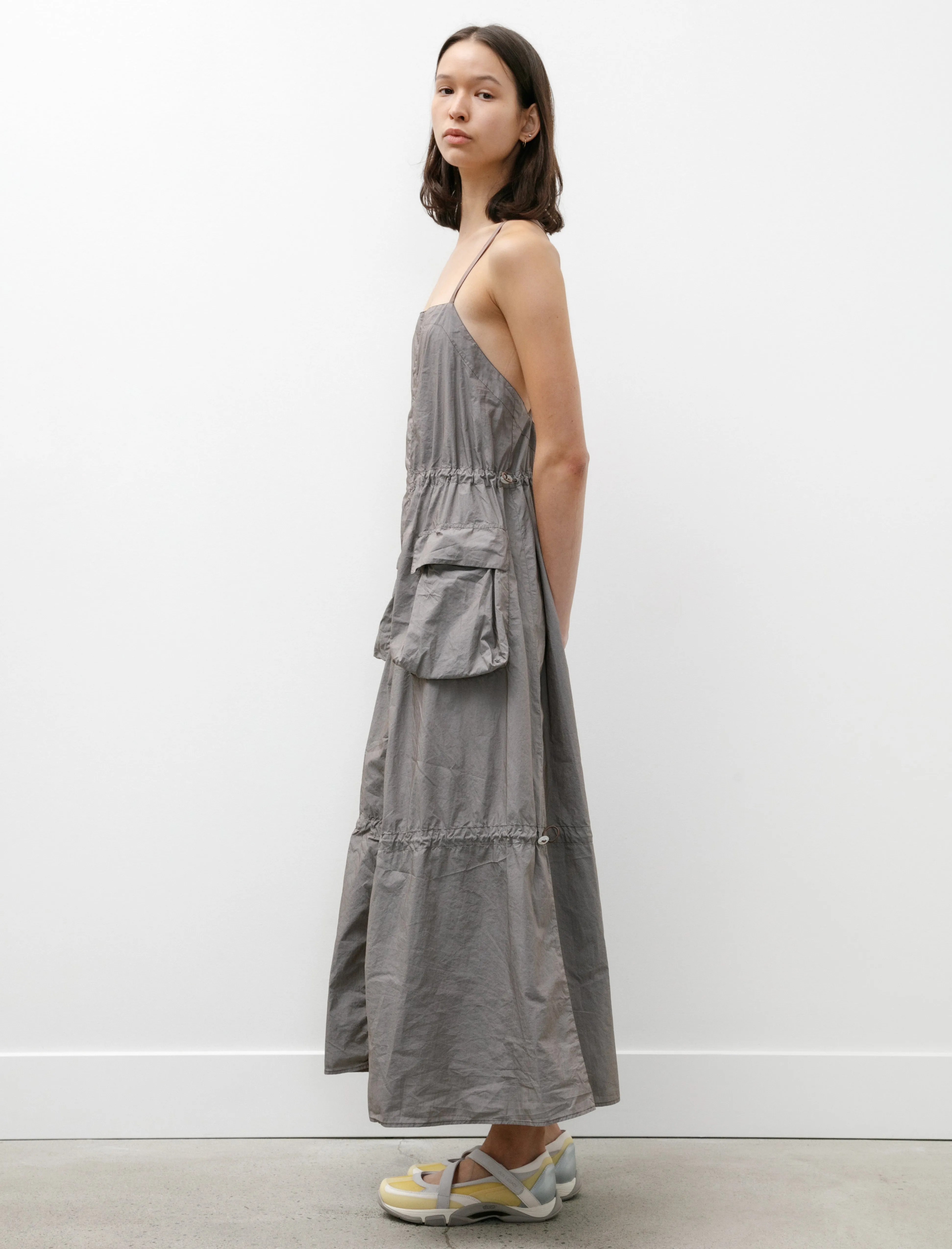 Parachute Dress Stone Khaki Poplin Ventilated Back Panel warm fleece