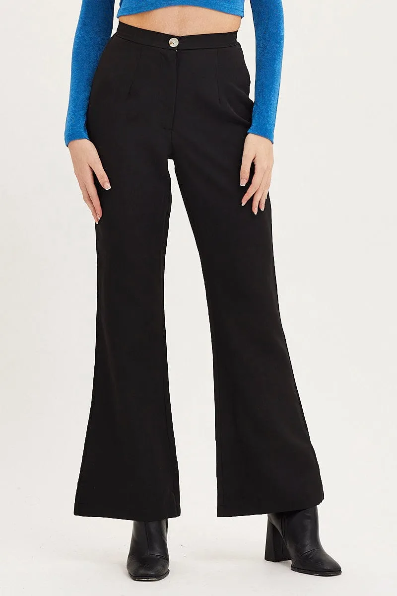 Black Flare Pants High Rise Non Restrictive Fit