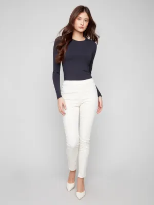 Twill Pull-On Pants - Natural Simple Fit Lightweight Parent Style Durable