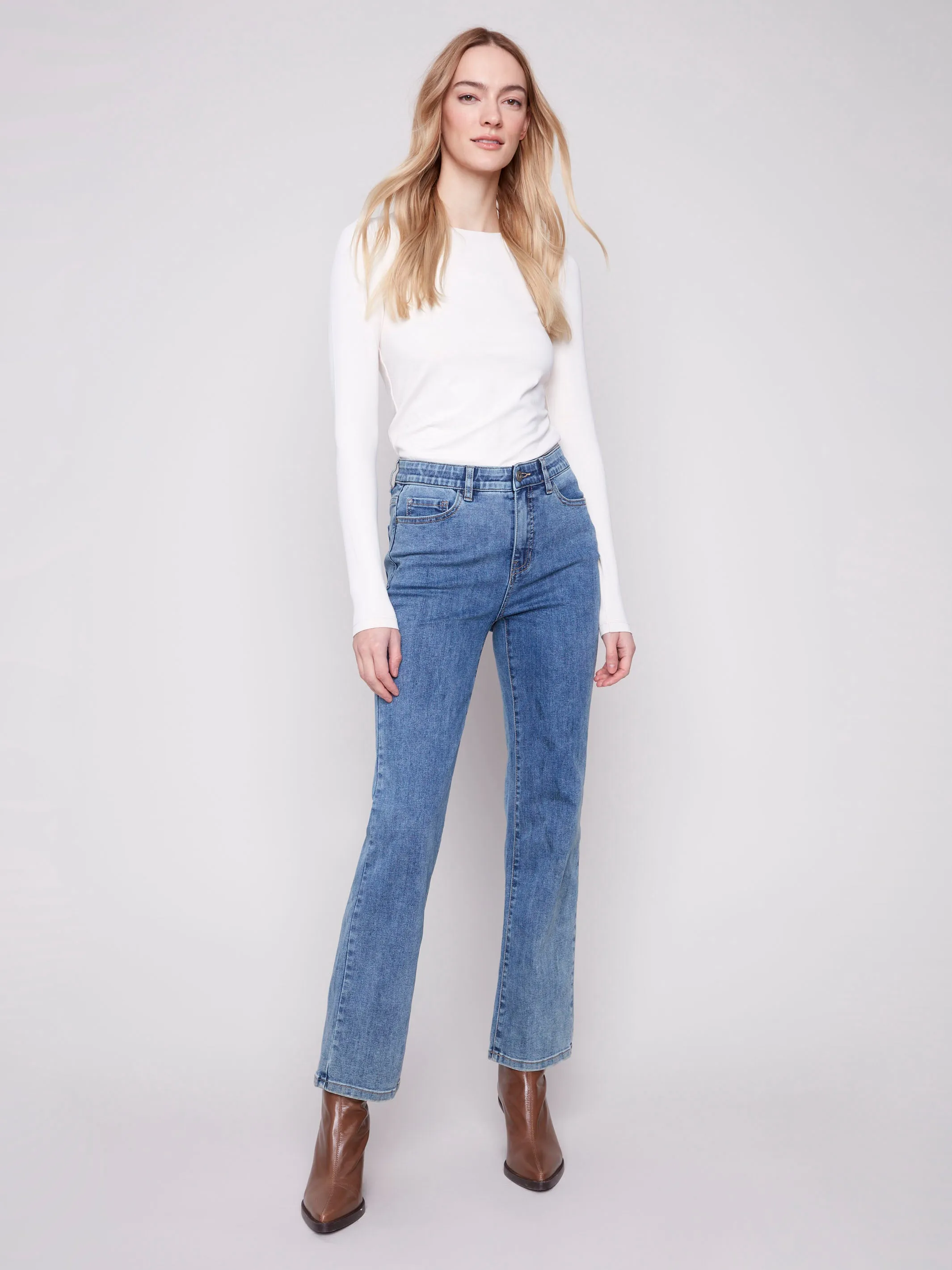 Home Comfort Bold Look Sunny Vibes Charlotte Straight Leg Jeans - Medium Blue