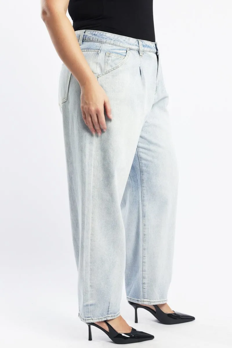 Streetwear Fan Family Style Denim Balloon Fit Jeans