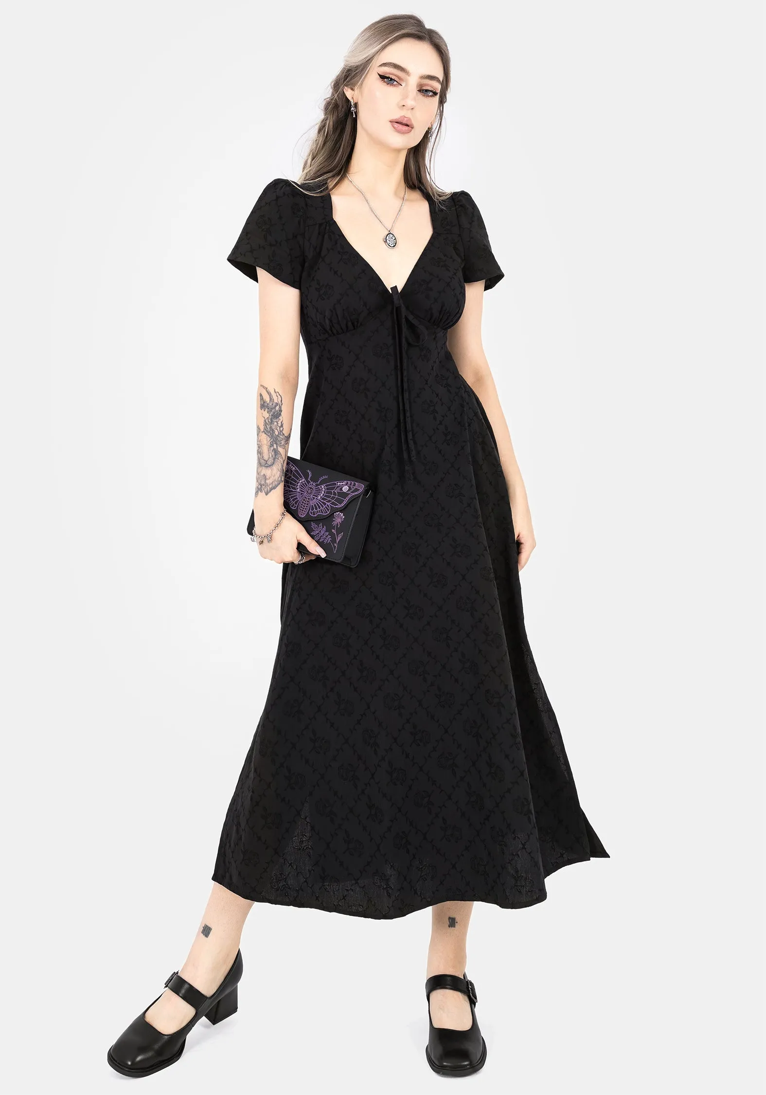 The dress??s simple design allows you to dress it up or down depending on your style Polgara Floral Jacquard Midaxi Dress