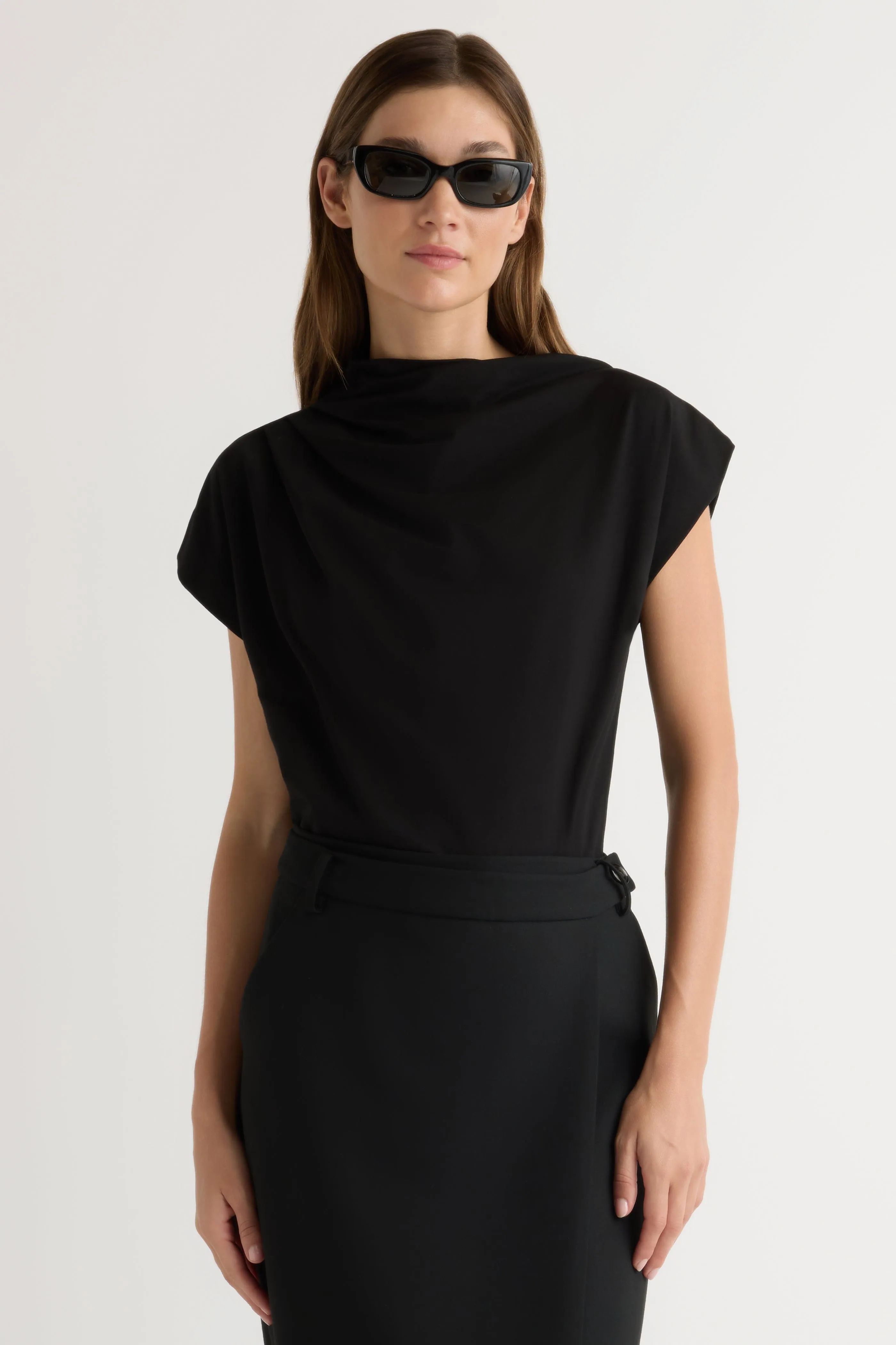 Kenny Asymmetric-Neck Tee Summer Casual Recommended