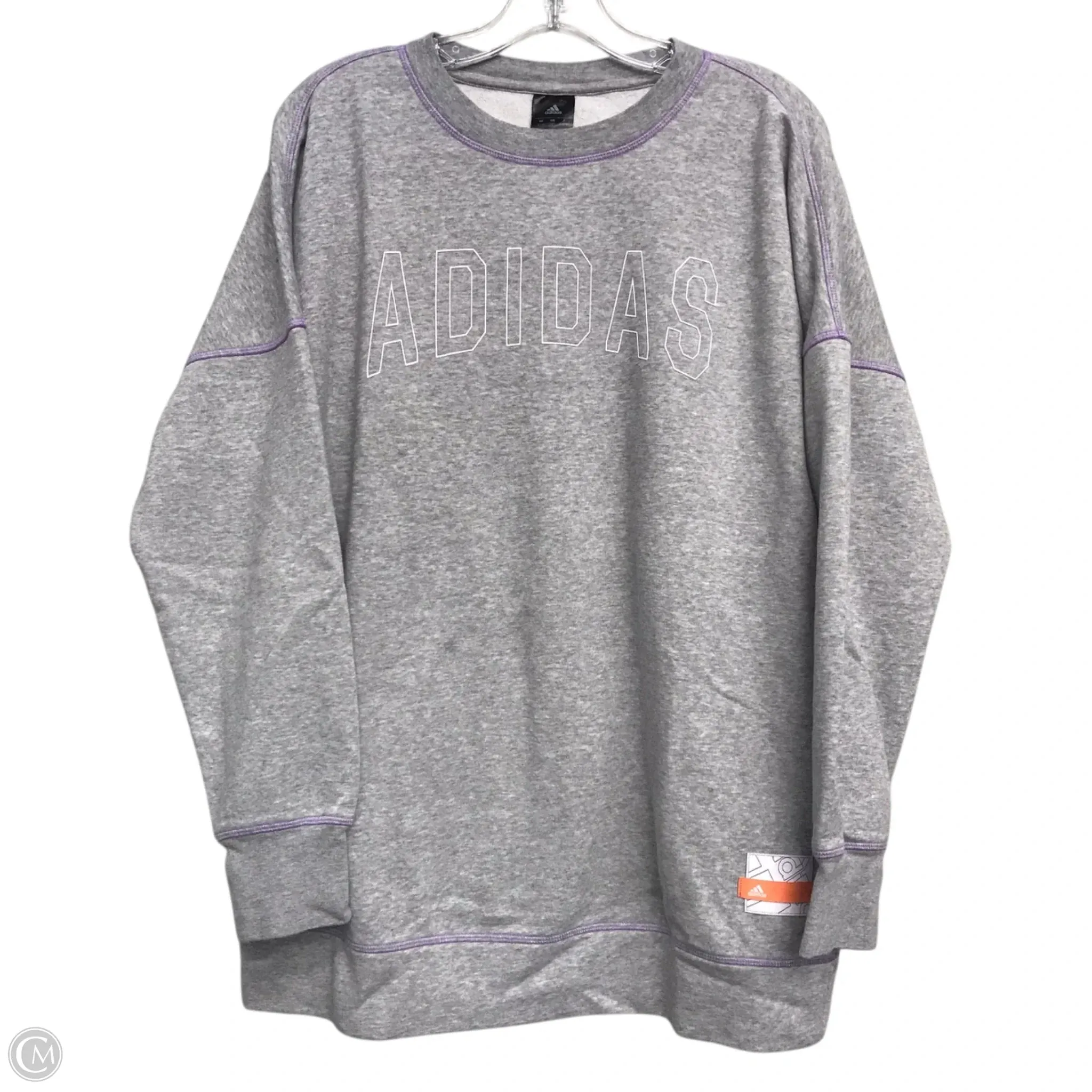 Sweatshirt Crewneck By Adidas In Grey & Purple, Size: S Clear Mind