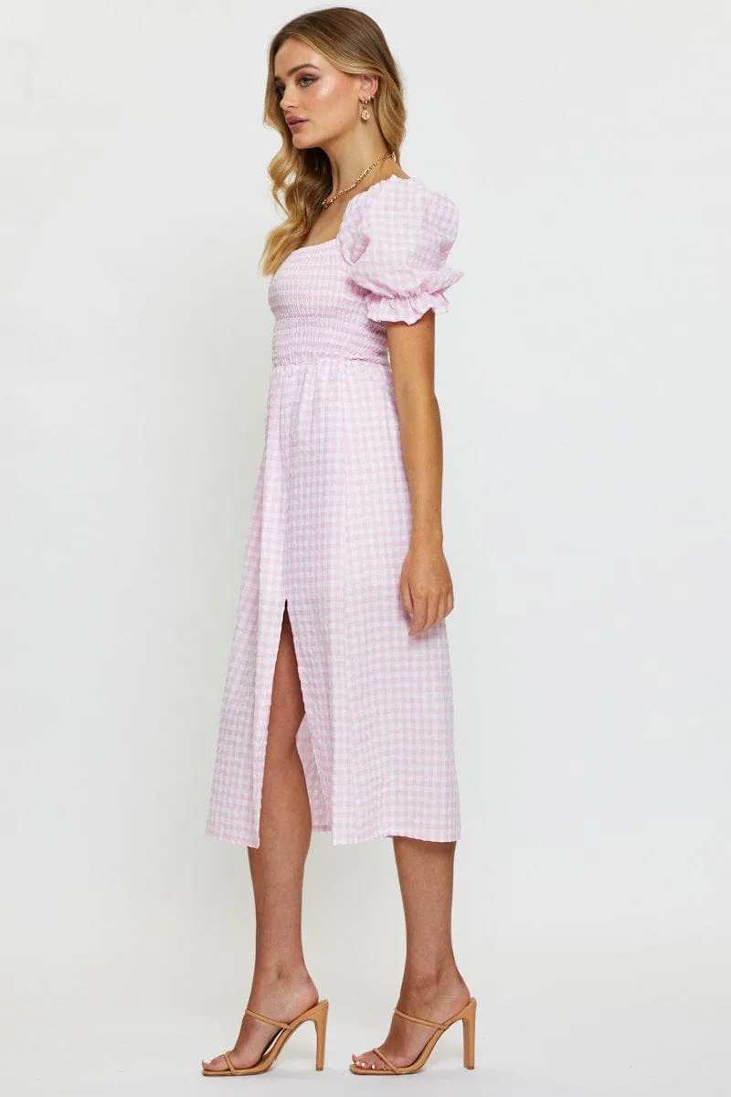 Check Midi Dress Sleeveless Casual Yet Chic