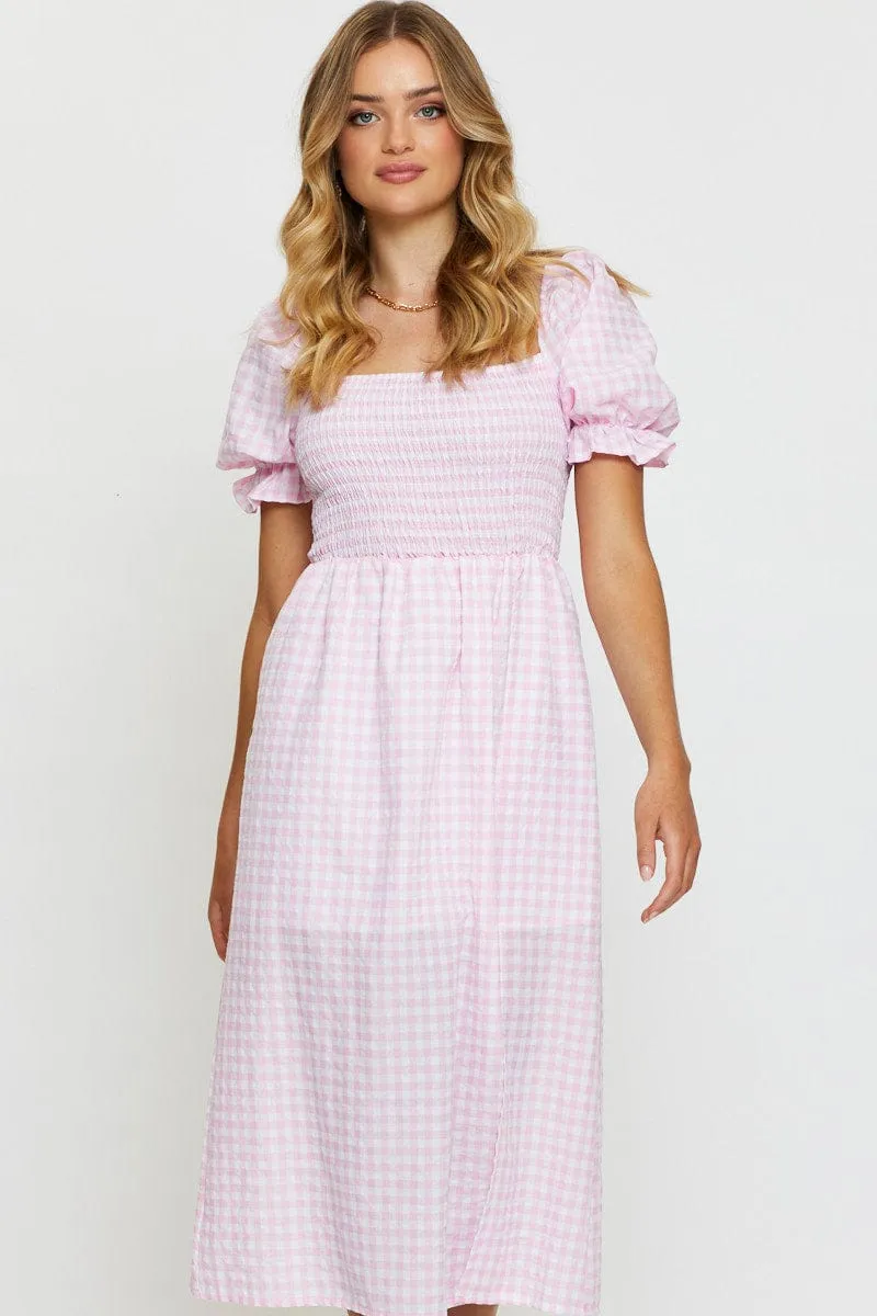 Check Midi Dress Sleeveless Timeless Fashion Lasting Joy