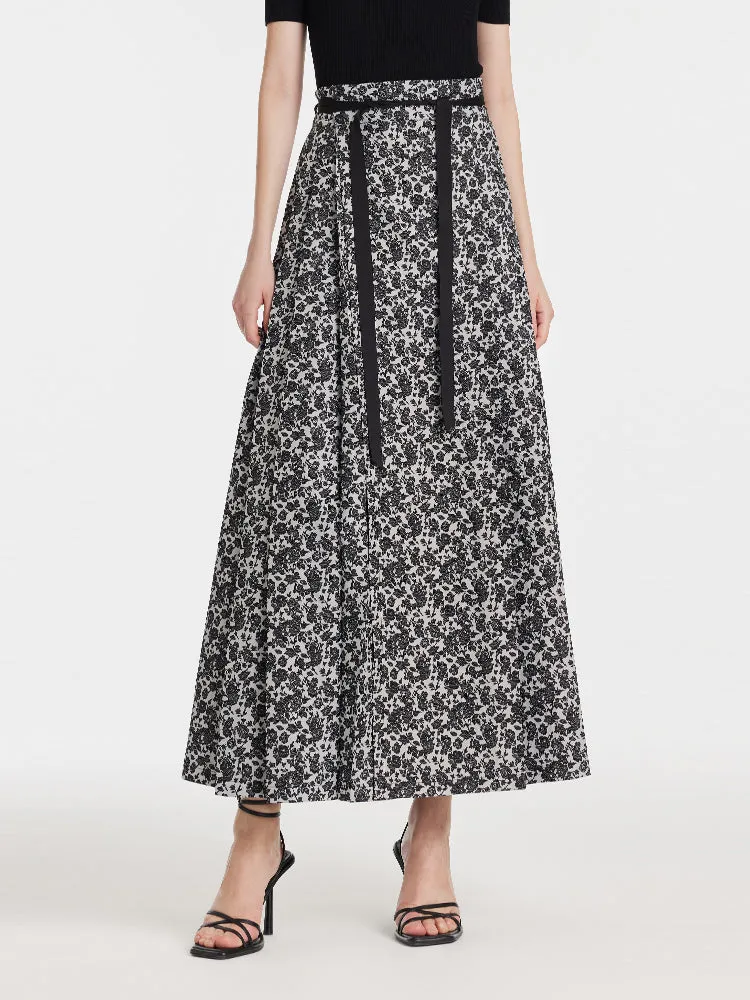 Rose Jacquard Pleated Women Mamianqun With Bottomed Skirt Outdoor Outfit Gentle Wear
