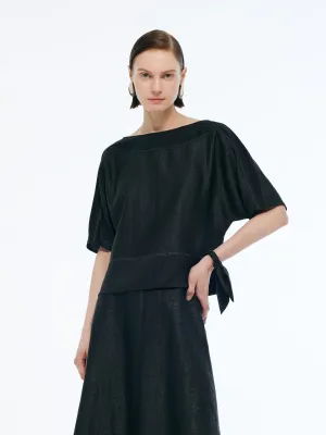 Solid color purity 18MM Xiang Yun Silk Patchwork Women Top