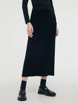 Tencel Stretch Knitted Women Midi Skirt Contemporary Brand