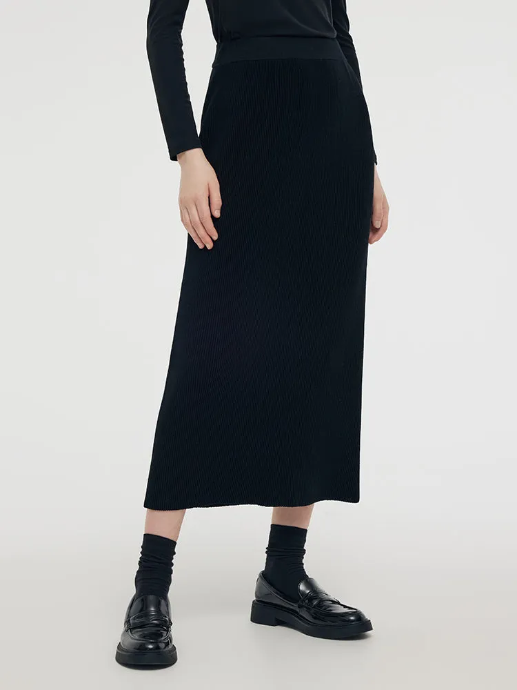 Tencel Stretch Knitted Women Midi Skirt Fashion Forward