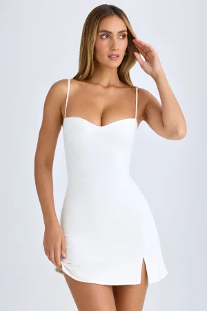 Modal Sweetheart-Neck A-Line Mini Dress in White Style Beat Skin Glow