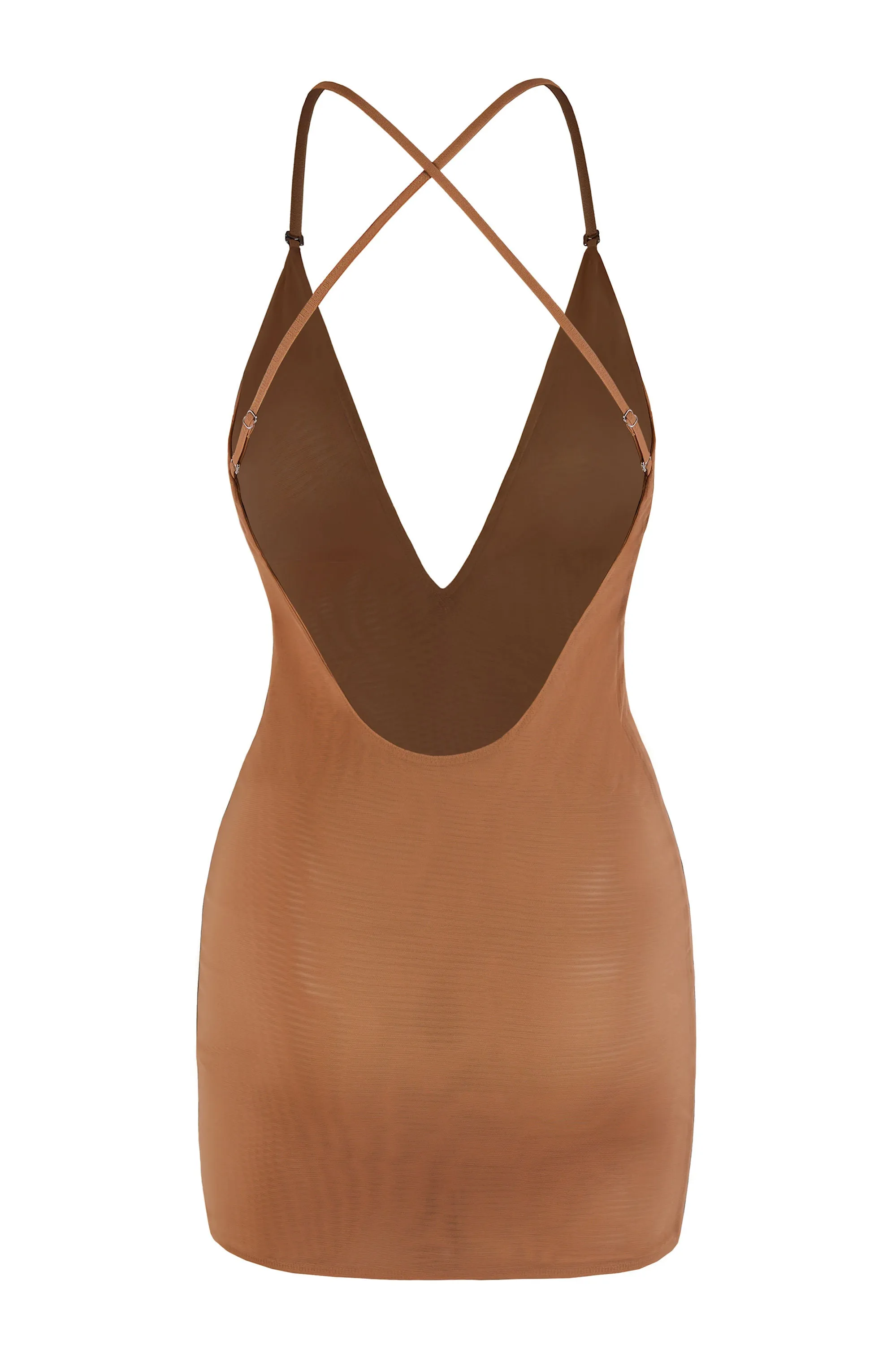 Intimates Soft Mesh Multiway Mini Dress in Honey Eco Friendly Material