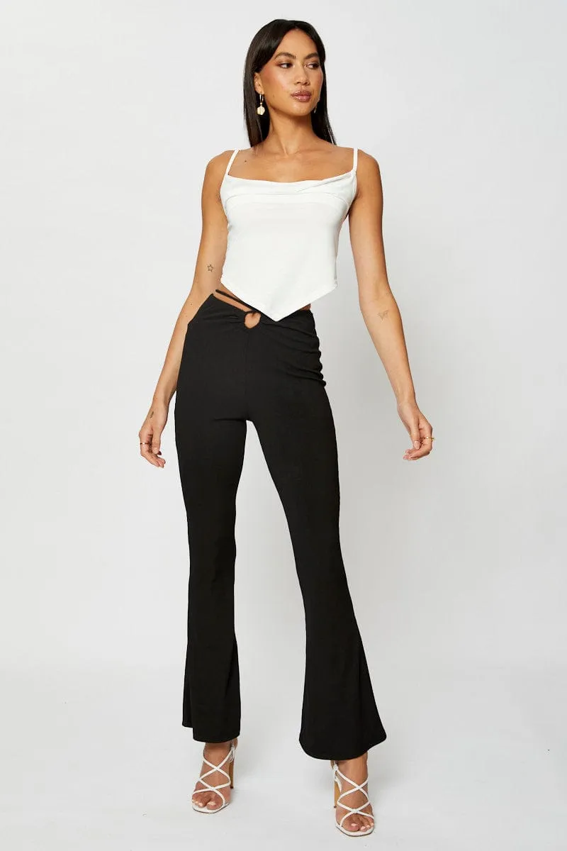 Black Jersey Pants Flare Leg Soft Touch