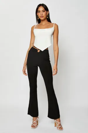 WindproofLayer Black Jersey Pants Flare Leg