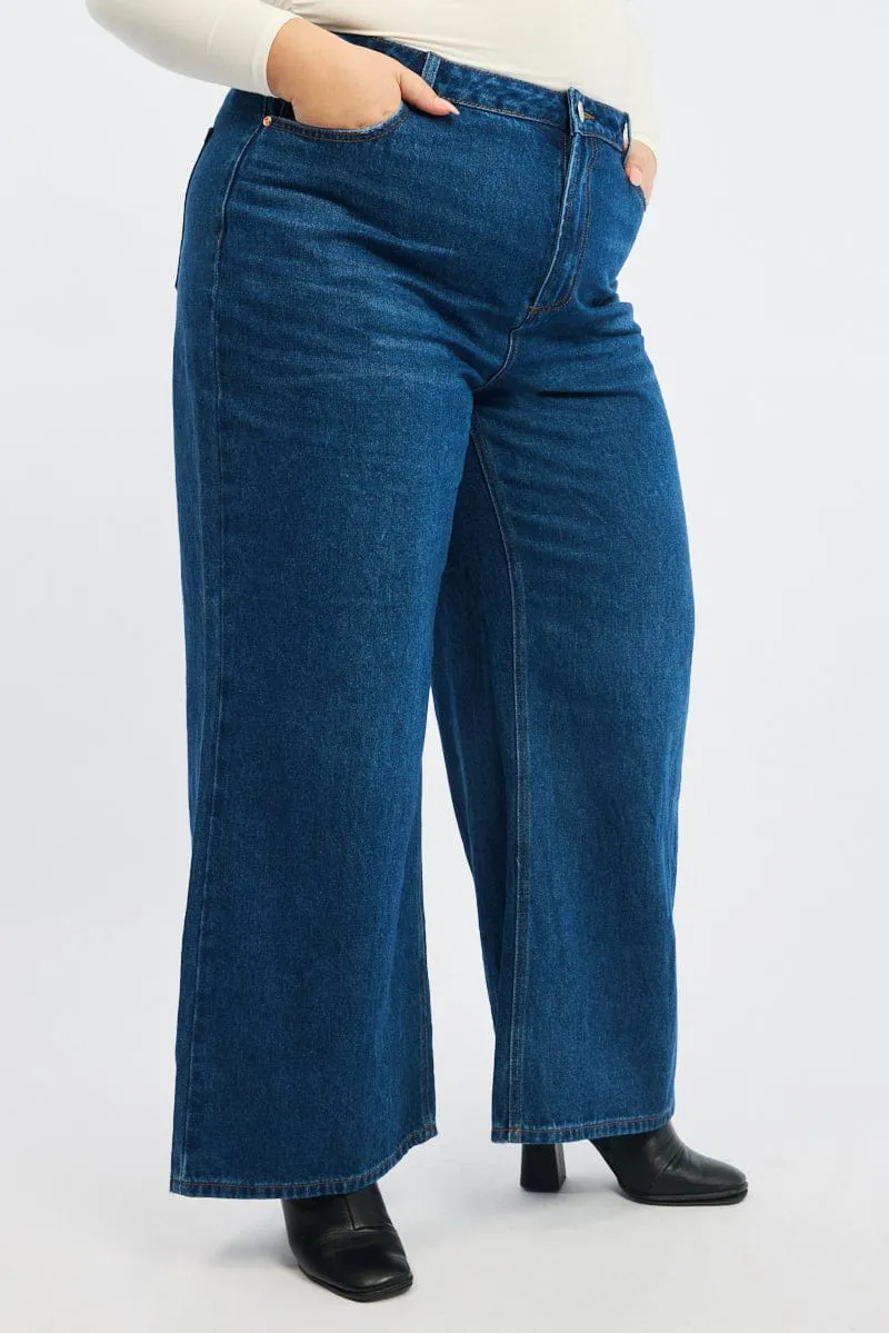 Denim Wide Leg Jeans Subtle Palette Urban Style