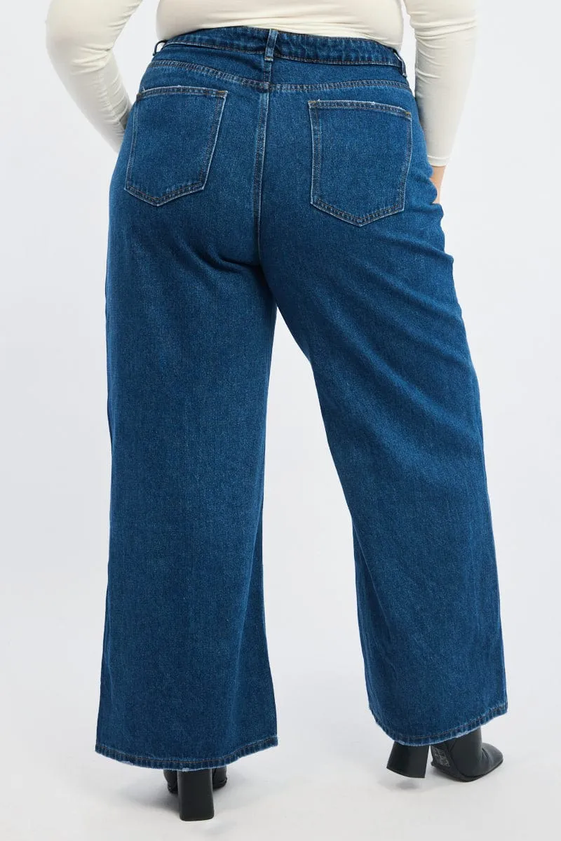 Denim Wide Leg Jeans High Quality Bold Look Summer Vibes