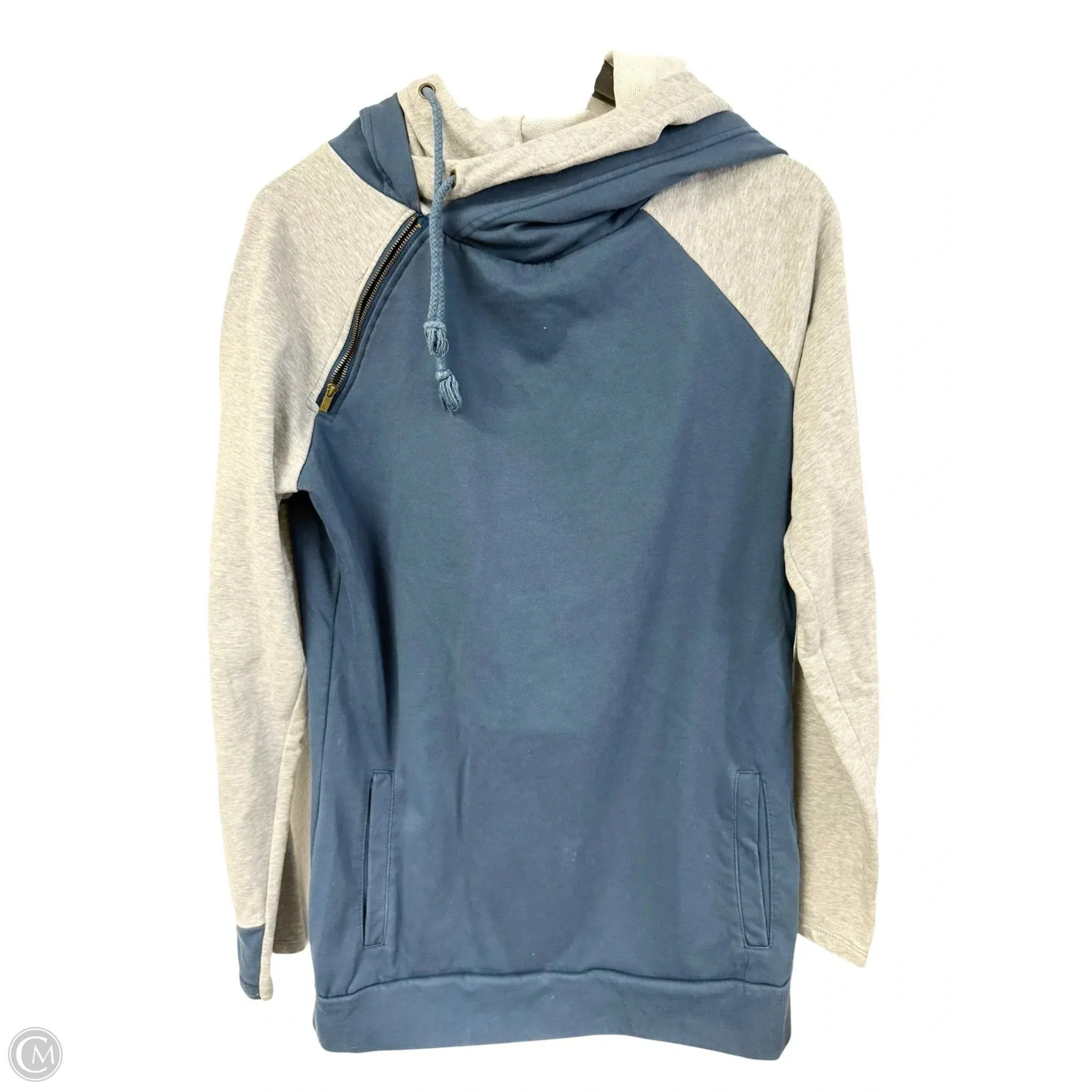 StretchComfort Sweatshirt Hoodie By Clothes Mentor In Blue & Grey, Size: Xxl