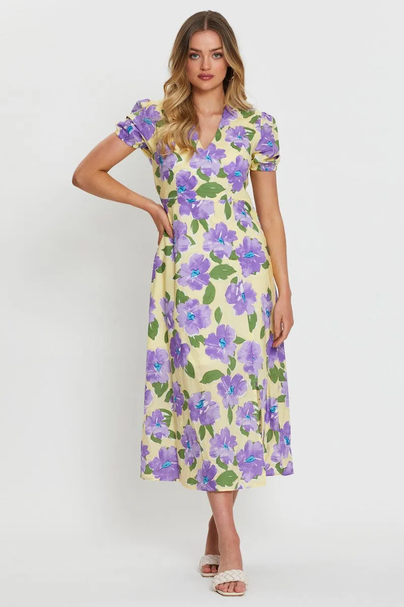 Print A Line Dress Maxi Fashionable Piece Comfortable Design