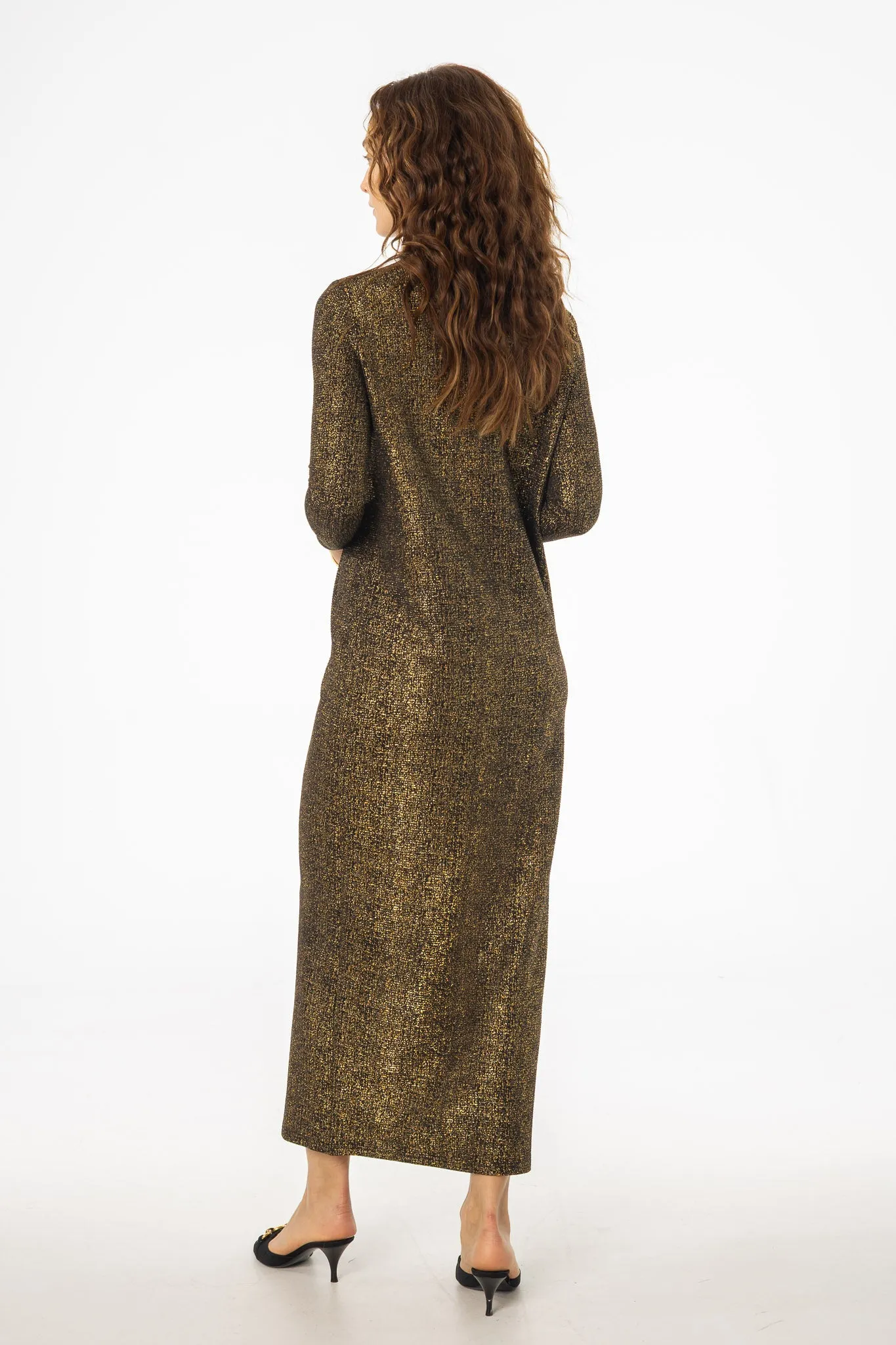 Gold Sparkle Maxi Dress EcoCertifiedTextile