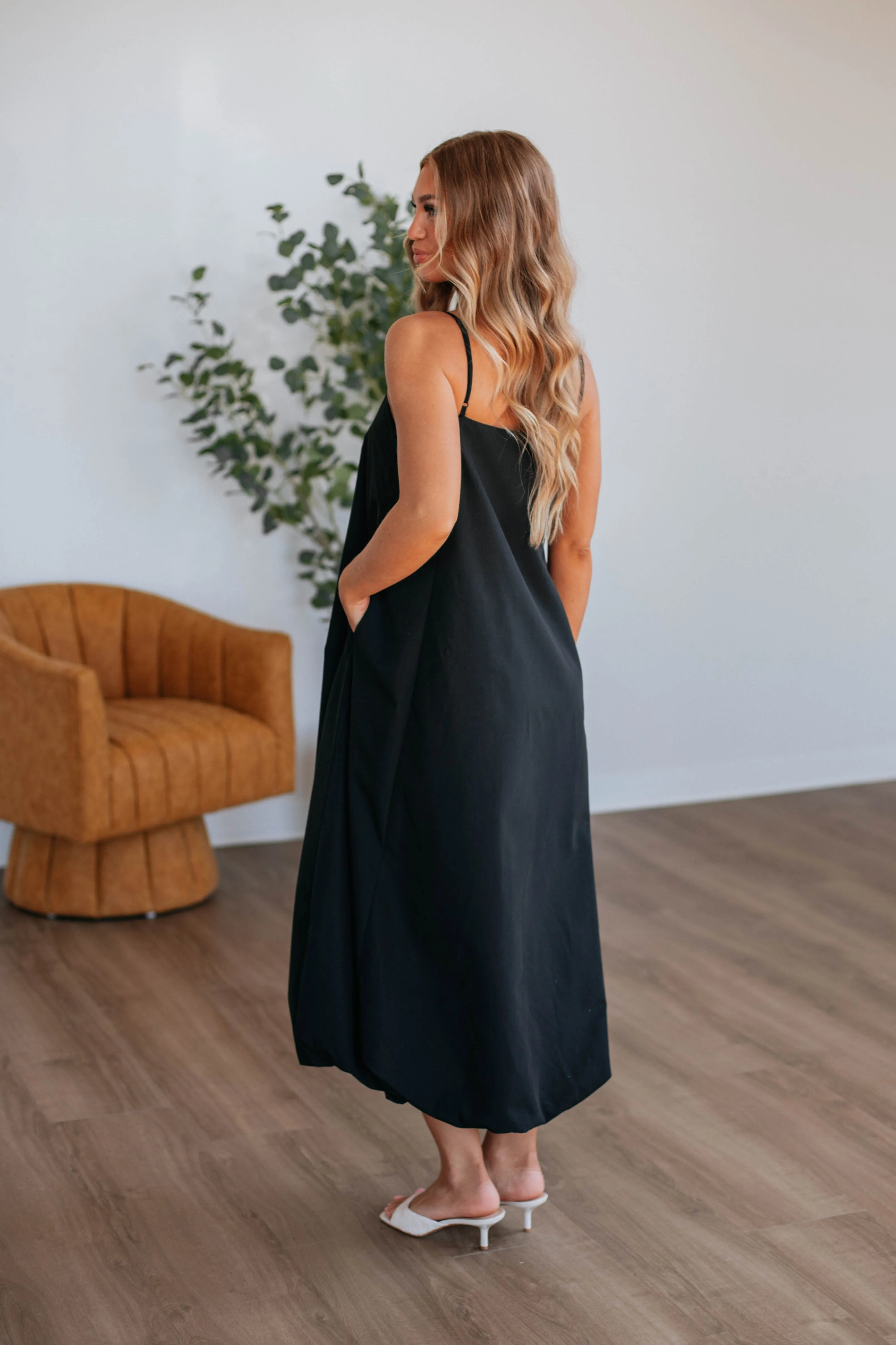 Veronika Dress - Black Crepe Soft