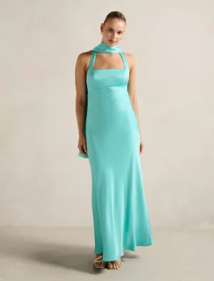 April Open Back Satin Maxi Dress Night Breeze Designed for versatility this maxi dress works for both formal and casual settings
