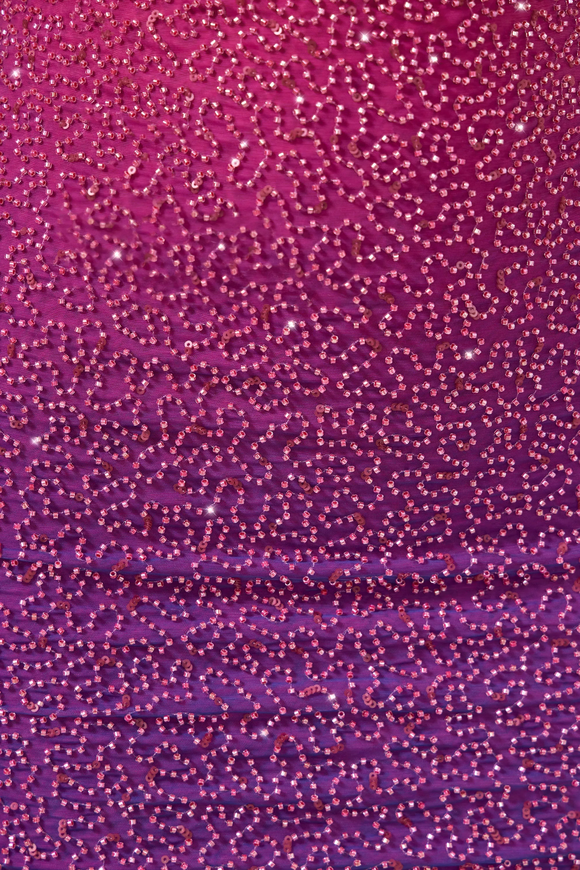 Embellished Halter Neck Mini Dress in Pink/Purple Ombr?? Casual Day Look Rush Style