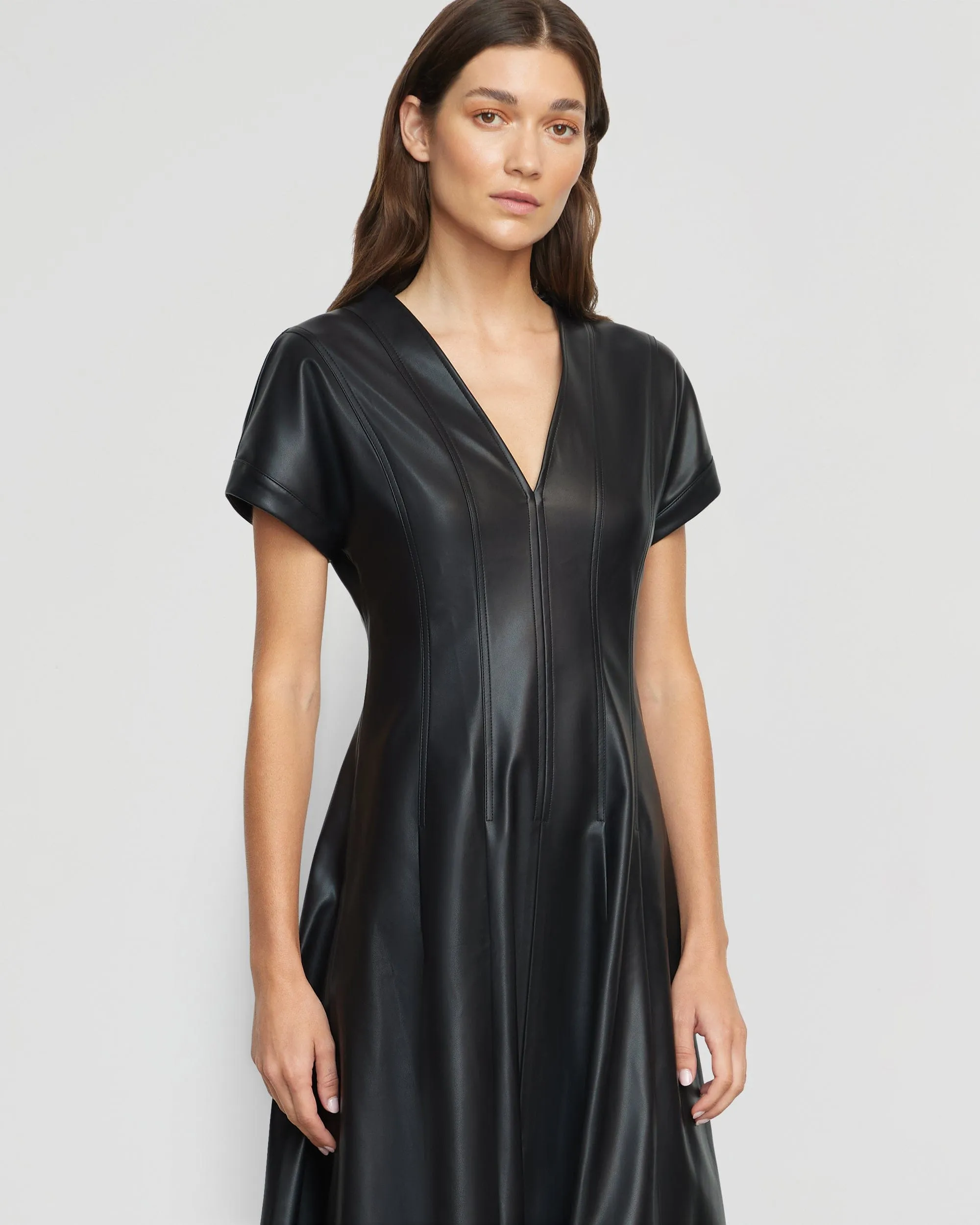 Ash Vegan Leather A-Line Dress Weekend Style