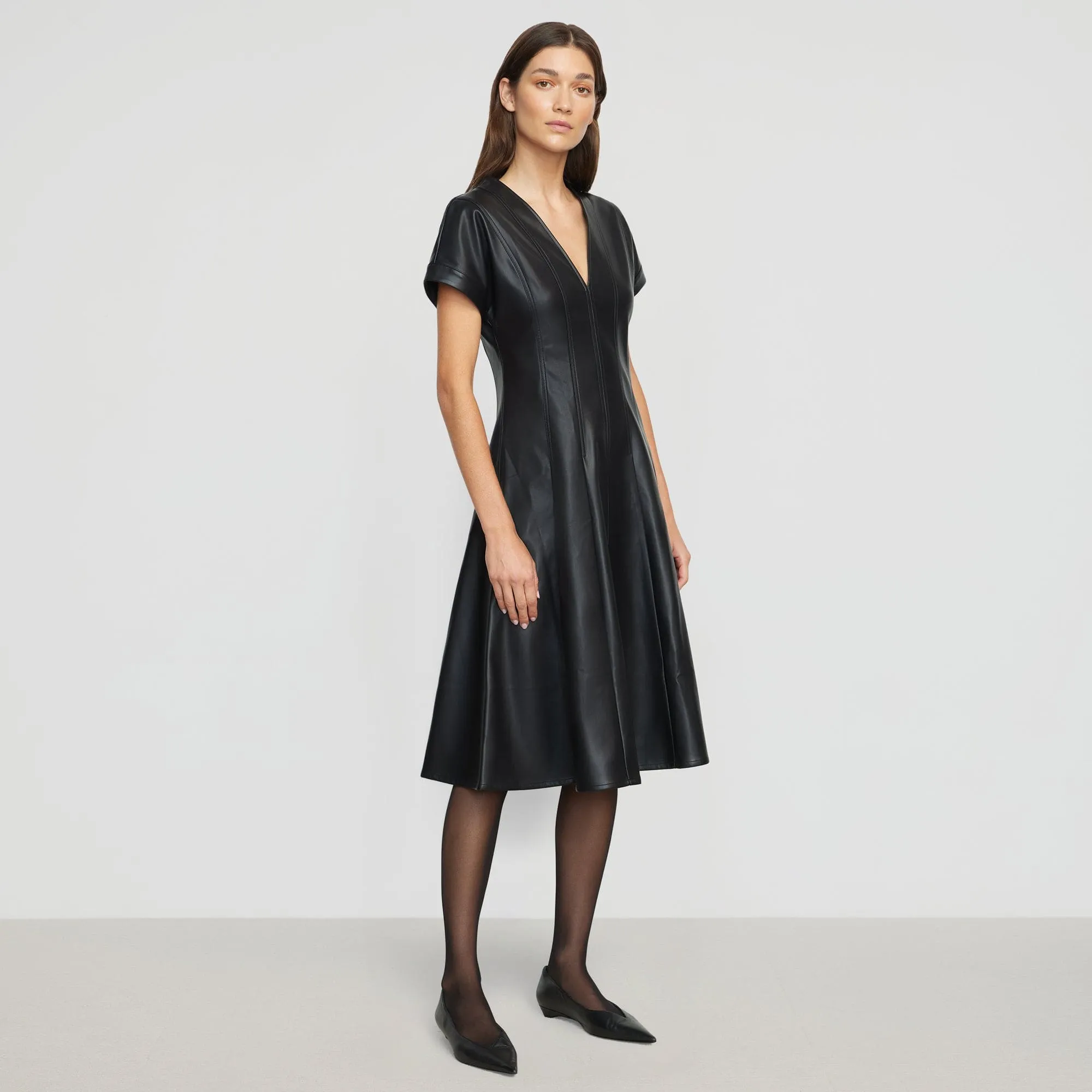 Ash Vegan Leather A-Line Dress Run Core