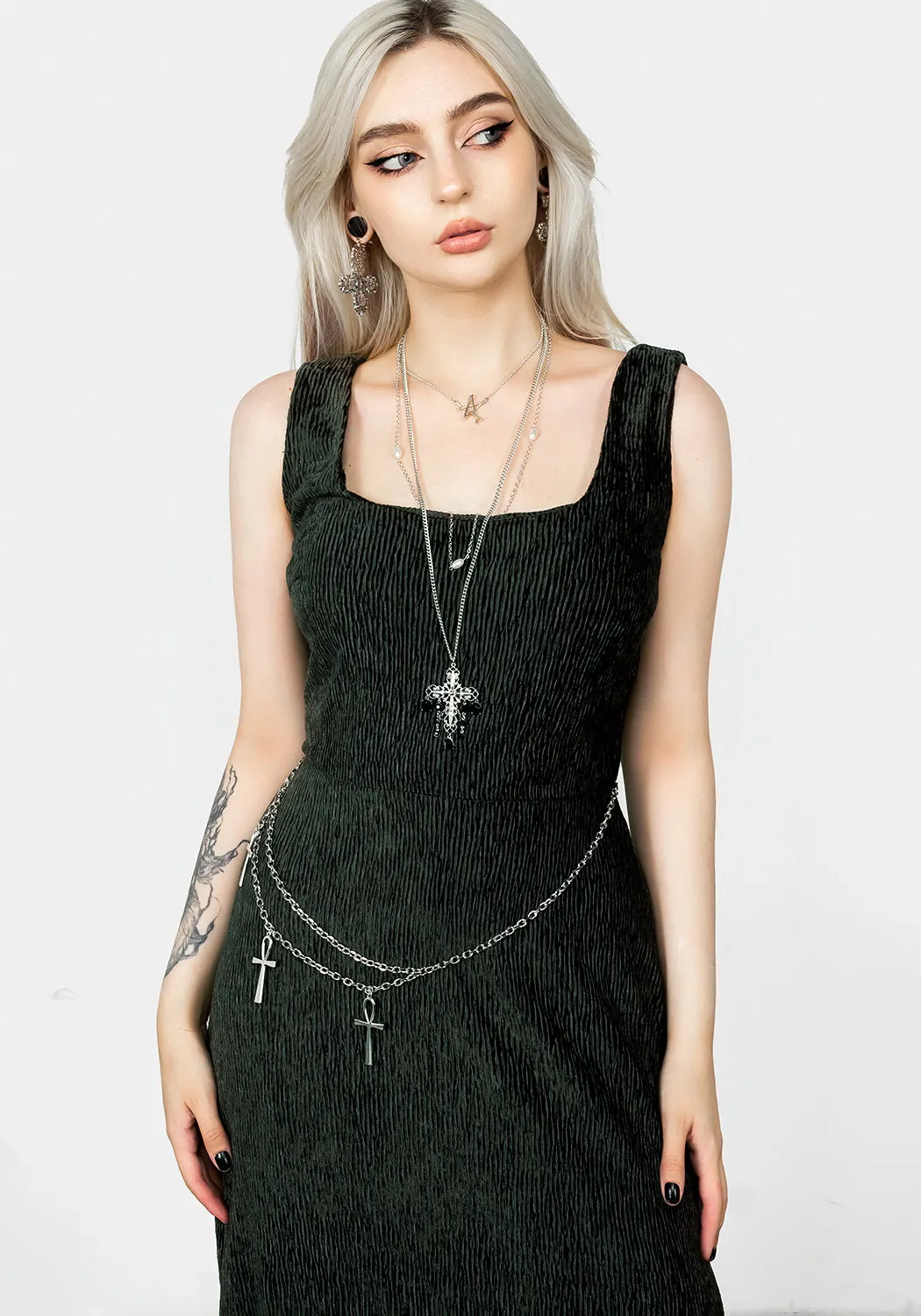 Thekla Dress with Charm Belt Fold Art