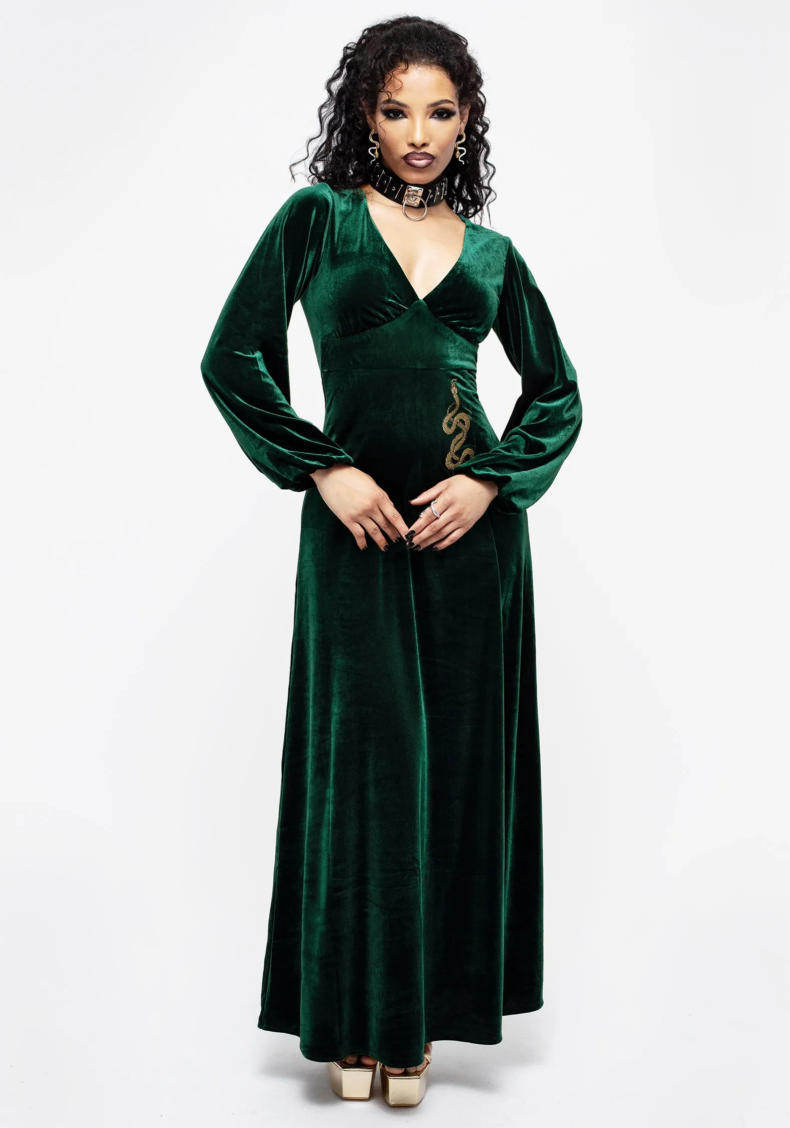 Zarina Long Sleeve Velour Maxi Dress Photo Time Shell Beach