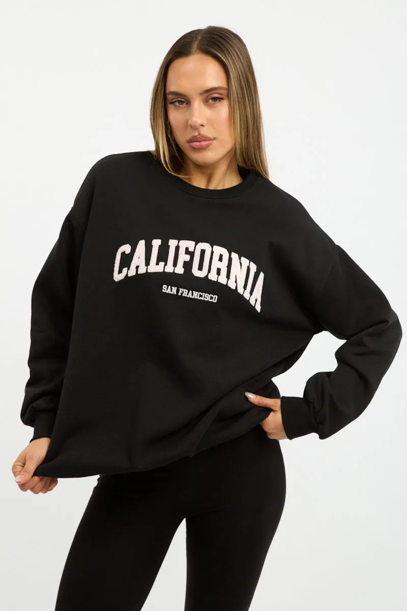 Black Graphic Sweater Long Sleeve product weekday wearability
