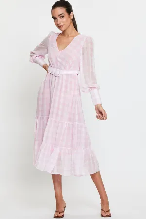 Check Dress Long Sleeve Maxi All-day wear midi Sophisticated Wear
