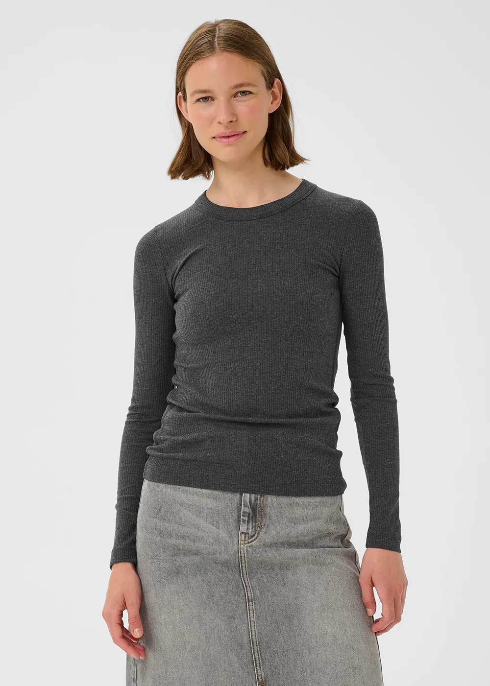 Dagna Melange Long Sleeve T-Shirt Loose Fit Classic Look