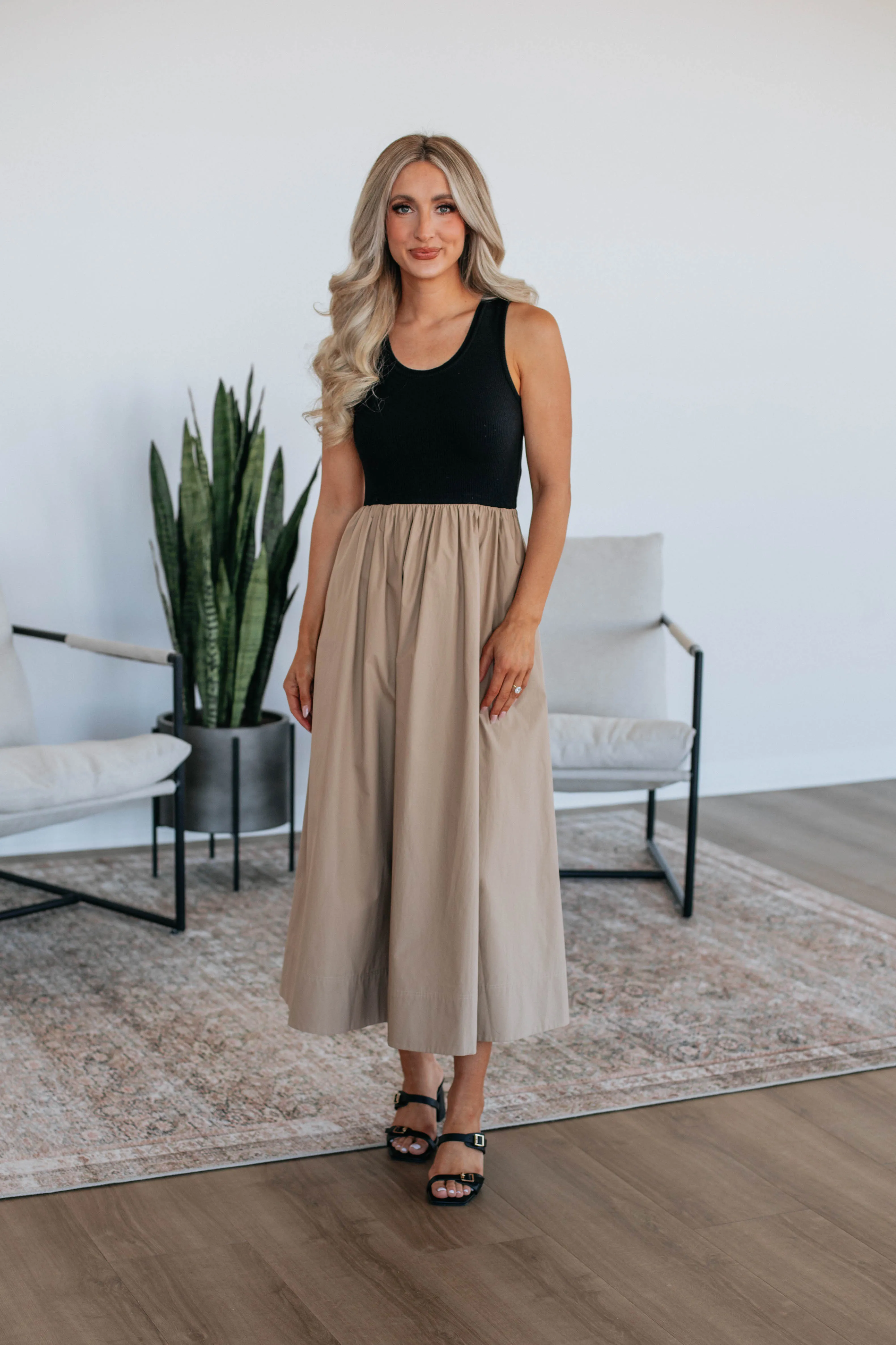 Diella Contrast Dress Ocean Breeze